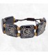 Bracelet tibétain en os de buffle gravé main Om.