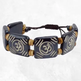 Bracelet tibétain gravé main Om - Artisanat népalais - Bracelets tibétains bouddhistes
