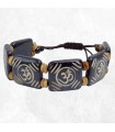 Bracelet bouddhiste en os de buffle gravé main Om.