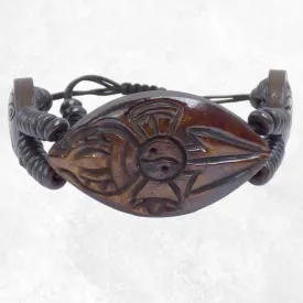 Bracelet tibétain sculpté du double Dordje vajra - Bracelets tibétains bouddhistes
