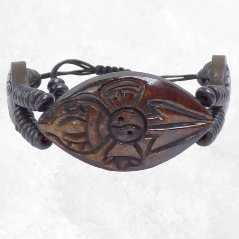 Bracelet tibétain sculpté du double Dordje vajra - Bracelets tibétains bouddhistes