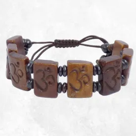 Bracelet tibétain sculpté du Om hindouiste - Bracelets tibétains bouddhistes