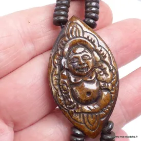 Bracelet tibétain sculpté main Bouddha Rieur - Bracelets tibétains bouddhistes