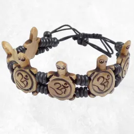 Bracelet tibétain sculpté main Tortues - Bracelets tibétains bouddhistes