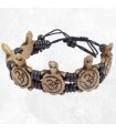 Bracelet tibétain artisanal en os de buffle sculpté main.