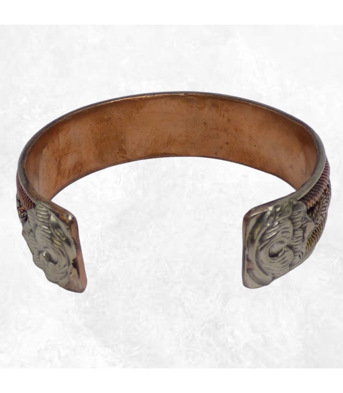 Bracelet népalais épais en cuivre – Artisanat traditionnel sacré