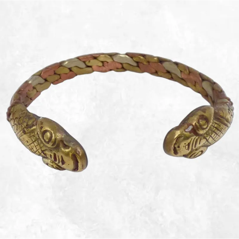 Bracelet tibétain Dragons cuivre et laiton - Népal - Bracelets tibétains bouddhistes