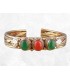 Bracelet tibétain tressé cuivre laiton Corail Onyx vert