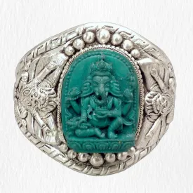 Large Bracelet manchette Ganesh - Bracelets tibétains bouddhistes