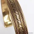 Bracelet artisanal indien métal et cuivre deux tons - Bracelets tibétains bouddhistes