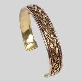 Bracelet artisanal indien métal et cuivre motif tresse - Bracelets tibétains bouddhistes