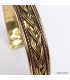 Bracelet indien artisanal tressé en métal et cuivre deux tons – Ajustable