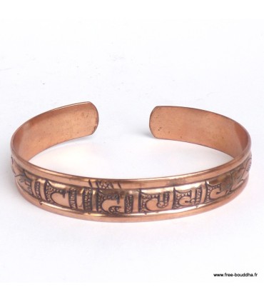 Véritable Bracelet tibétain Mantra de Chenrezi - Cuivre