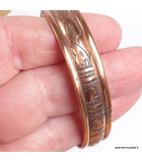 Véritable Bracelet tibétain Mantra de Chenrezi - Cuivre