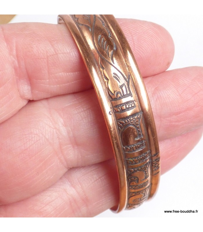 Véritable Bracelet tibétain Mantra de Chenrezi - Cuivre