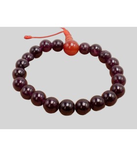 Bracelet mala tibétain en améthyste naturelle avec 21 perles.