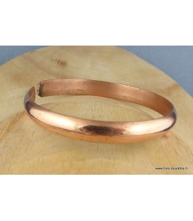 Bracelet tibétain en cuivre massif 37 g – Artisanat népalais ajustable