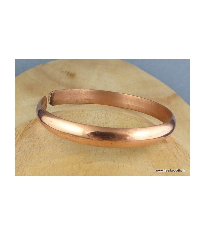 Bracelet tibétain en cuivre massif 37 g – Artisanat népalais ajustable
