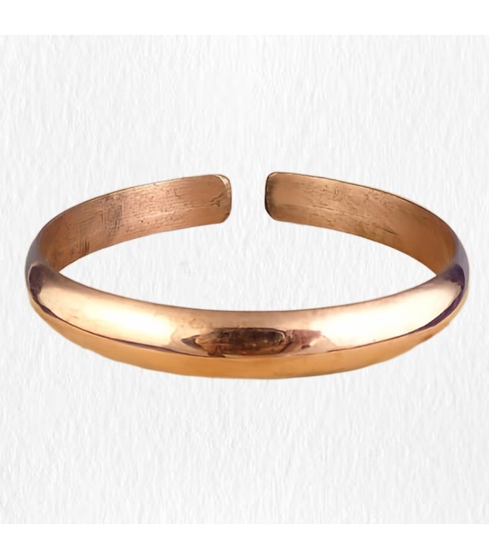 Bracelet tibétain en cuivre massif 37 g – Artisanat népalais ajustable
