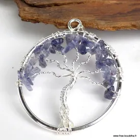 Pendentif Pierre naturelle Arbre de Vie en Iolite - Bijoux par Chakras