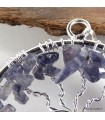 Pendentif Arbre de Vie Iolite véritable métal blanc