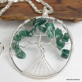 Pendentif Arbre de Vie en Jade vert avec chaîne - Bijoux par Chakras