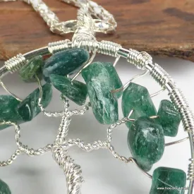 Pendentif Arbre de Vie en Jade vert avec chaîne - Bijoux par Chakras