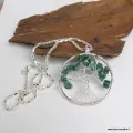 Pendentif Arbre de Vie en Jade vert avec chaîne - Bijoux par Chakras