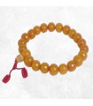 Bracelet mala tibetain faux ambre grosses perles