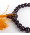 Bracelet mala en bois de rose pour méditation, 28 perles, élastique.