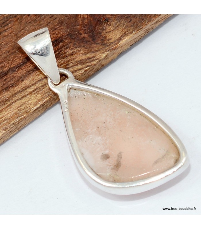 Pendentif argent Natrolite rose authentique - Argent 925