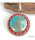 Pendentif tibetain Bouddha - Couleur turquoise et corail