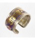Bague tibetaine bicolore Mantra de Chenrezi - Métal résine