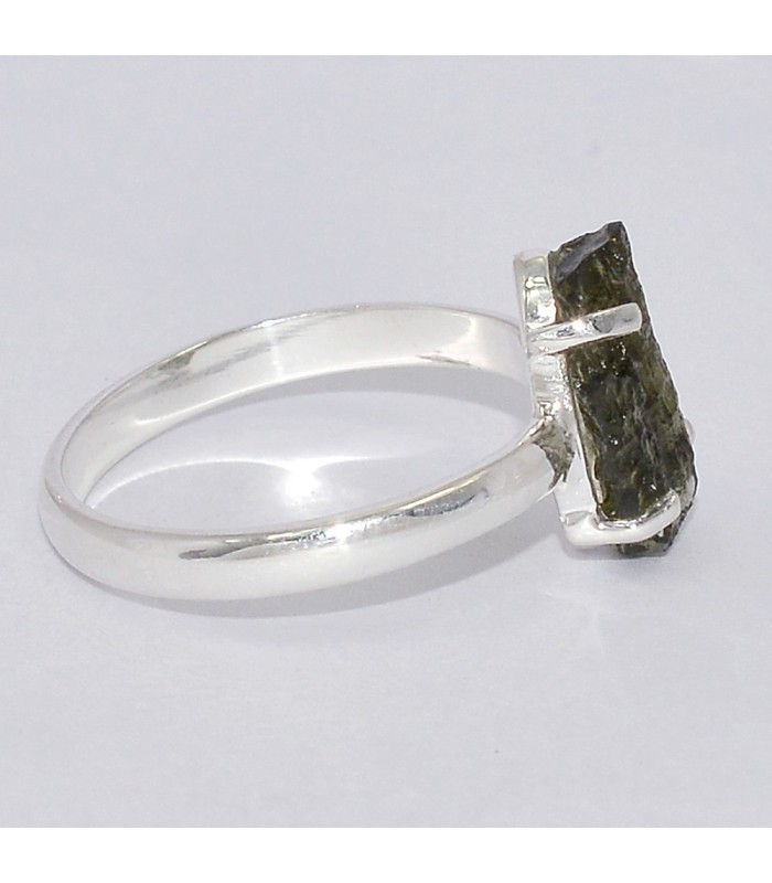 Bague en Moldavite brute, taille 56, authentique, argent 925