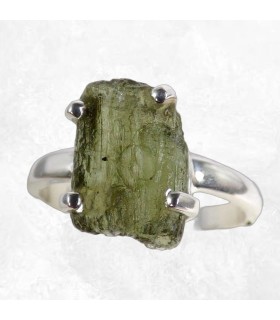 Bijou Bague en Moldavite Authentique - Taille 56
