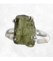 Bague en Moldavite brute, taille 56, authentique, argent 925
