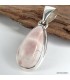 Pendentif argent Natrolite rose authentique - Forme goutte