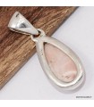 Pendentif Natrolite rose véritable argent 925 avec certificat inclus

