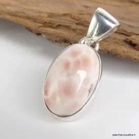 Pendentif Natrolite rose authentique - Forme ovale - BIjoux en Natrolite
