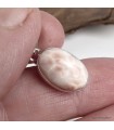 Pendentif Natrolite rose ovale, argent 925 authentique