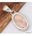 Pendentif Natrolite rose ovale, argent 925 authentique