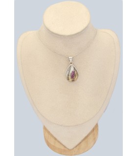 Pendentif rubis sur quartz authentique rare argent 925