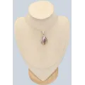 Pendentif en Rubis sur Quartz forme goutte - Argent 925 - Pendentifs pierres naturelles
