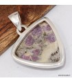 Pendentif rubis sur quartz authentique triangulaire – Argent 925