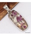 Pendentif rubis sur quartz véritable – Argent massif 925