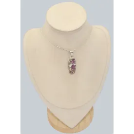 Rare Pendentif argent Rubis sur Quartz - Authentique - Pendentifs pierres naturelles