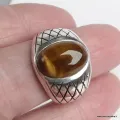 Bague Chevalière pour Homme en Oeil de Tigre argent 925 - Bagues pierres naturelles
