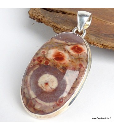 Pendentif Jaspe Œil d’Oiseau du Mexique – Bijou argent 925