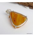 Pendentif Ambre de la Baltique unique – Bijou argent 925