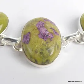 Bracelet argent Tasmanite Atlantisite Authentique - Bracelets pierres naturelles